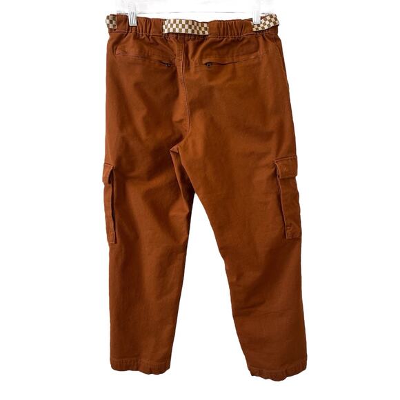 The Great + Eddie Bauer The Canvas Hiking Cargo Pants Womens 4 Rust Belted Crop - Picture 4 of 12